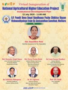 Virtual inauguration of the National Agricultural Higher Education Project at DUVASU