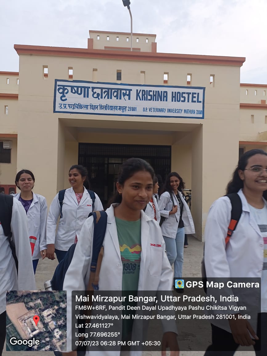 Students outside Krishna Hostel